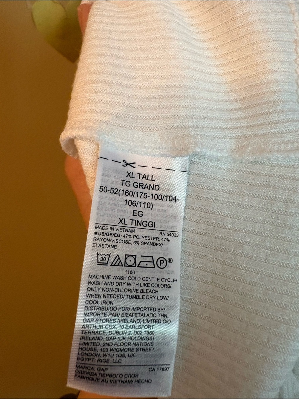 GAP Cream Ribbed Wrap Tank Top - Picture 7 of 8